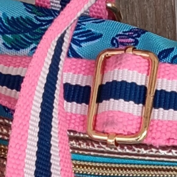 Lilly Pulitzer Overnight Duffle Amalfi Blue Lilly's Roadtrip EUC - Picture 17 of 17